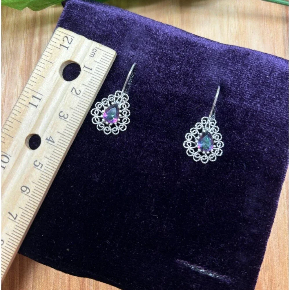 925 Sterling Silver Turkish Filigree Wedding Jewelry Set for Women, HandmadeGift - Picture 9 of 9